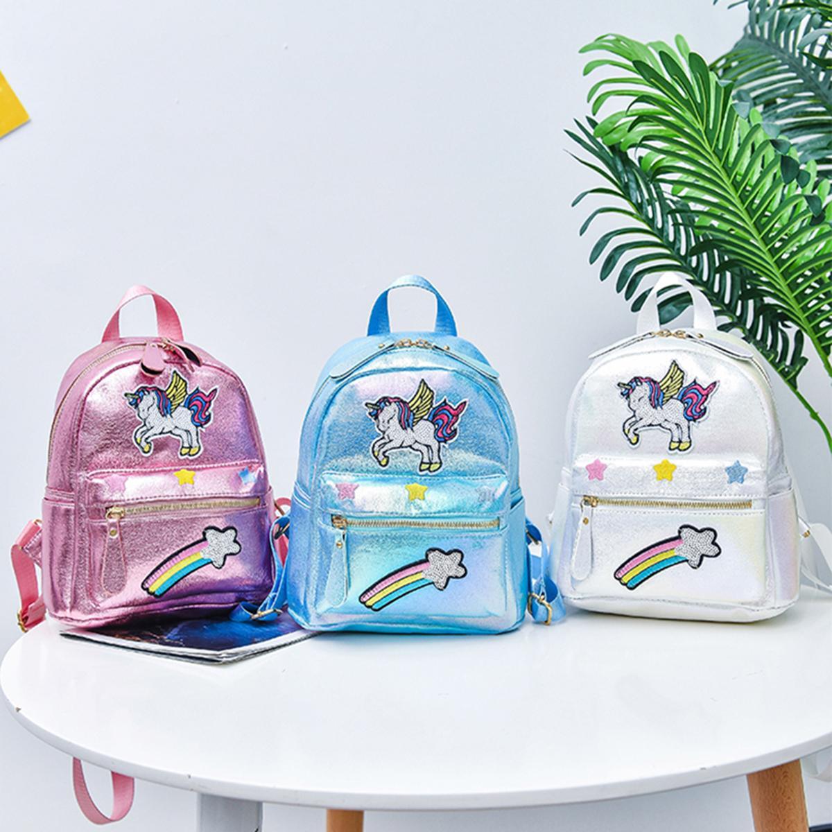 glitter initial backpack