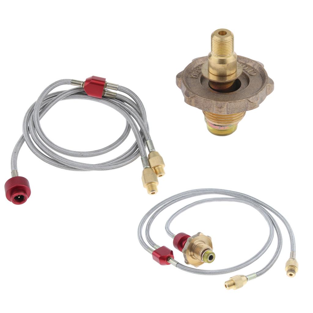 Metal Camping Gas Propane Tank Connection Adapter Coupler for 2 Stoves A