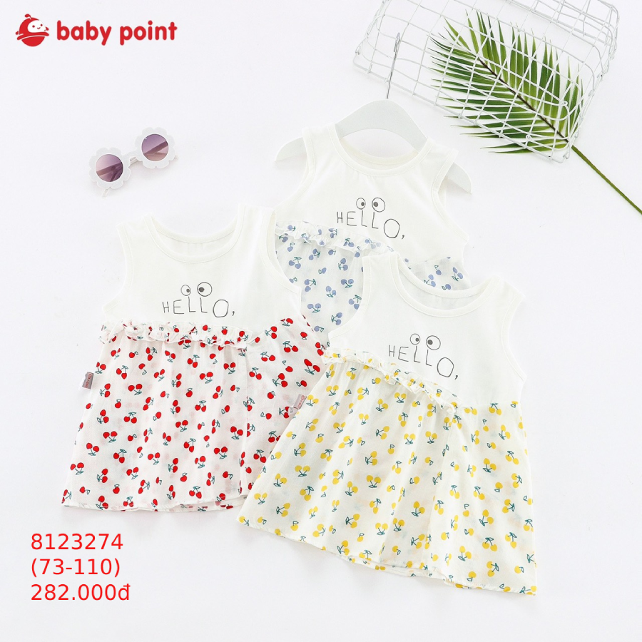 Váy cotton họa tiết cherry