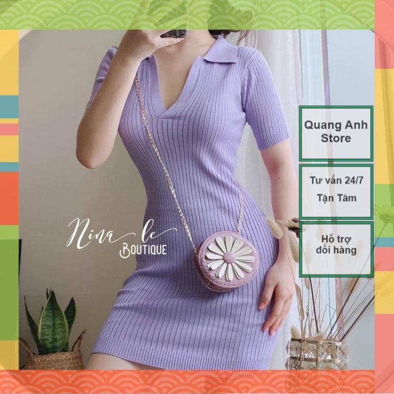 Váy Len Cổ Đức Trơn_Đầm Len Body