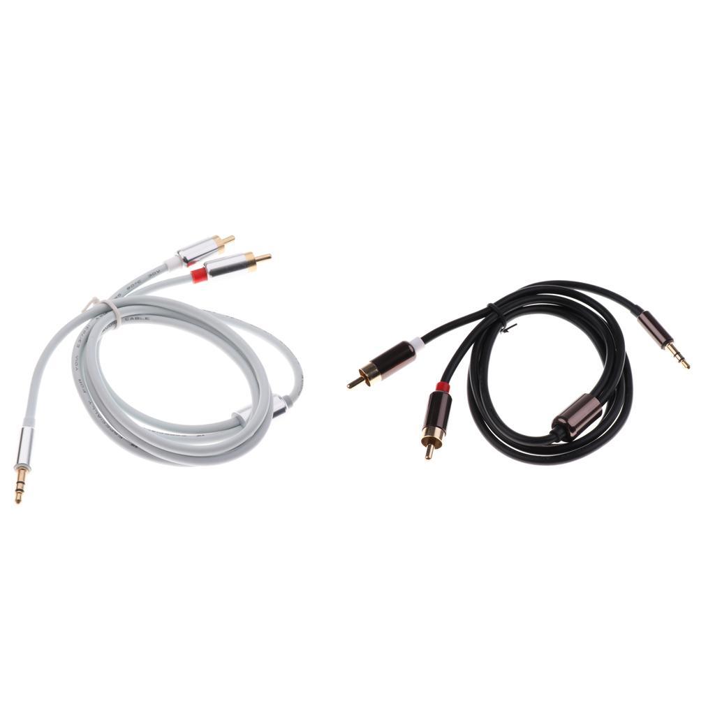 3.5mm Stereo Male Plug to 2 RCA Audio Male Adapter Speaker Cable Cord