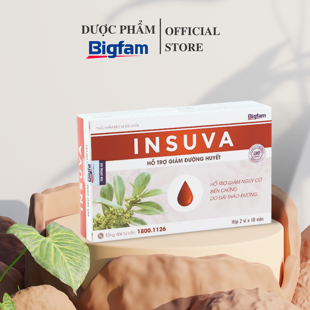 Viên uống giảm đường huyết INSUVA BIGFAM dùng cho bệnh nhân tiểu đường, đái tháo đường