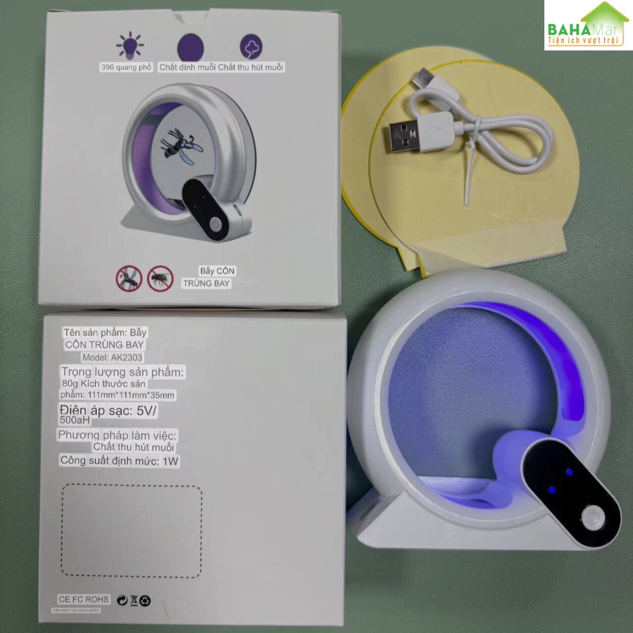 ĐÈN DIỆT MUỖI DÍNH ĐA NĂNG THU HÚT BẰNG ÁNH SÁNG  &quot;TAMITECHMART&quot; Độ sáng có thể điều chỉnh 2 cấp độ, Bẫy muỗi diện rộng không có góc chết