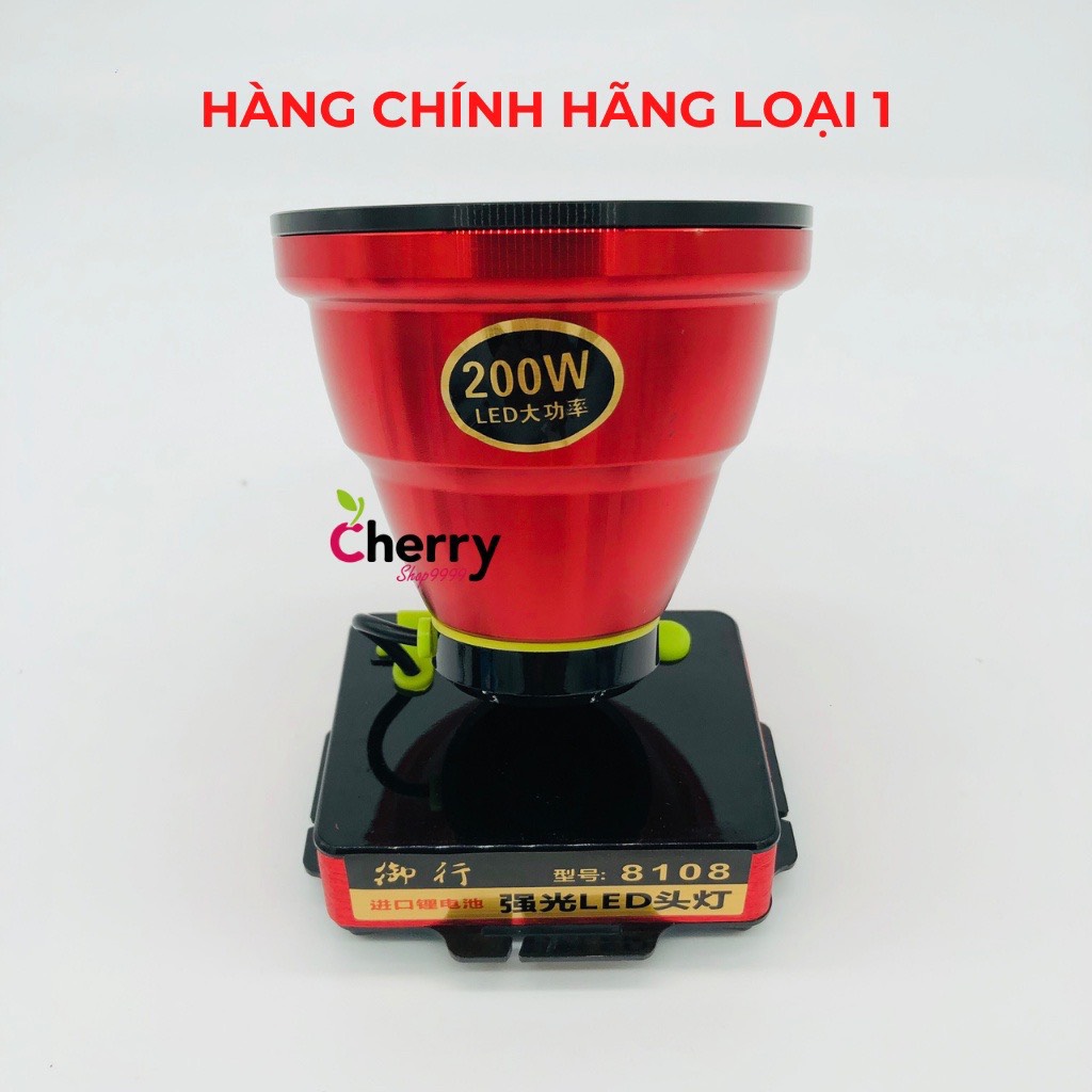 Đèn đội đầu cao cấp chống nước đèn led siêu sáng Ánh sáng vàng hoặc ánh sáng trắng Mã 8108