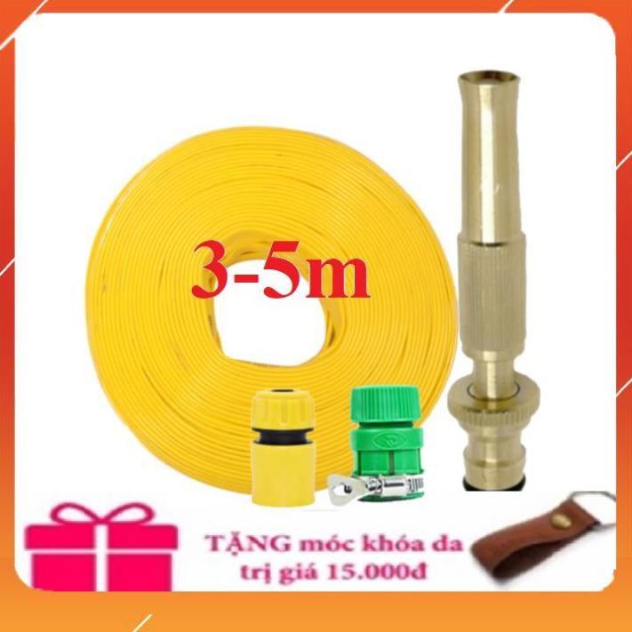 Bộ dây vòi xịt bơm nước tưới rửa ,tăng áp 3 lần,loại 3m,5m 206587 cút sập,nối nhựa vàng+ móc khoá