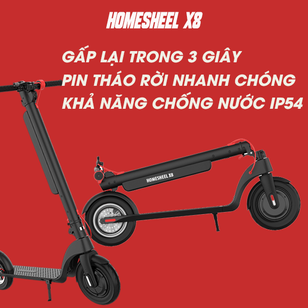 Xe Điện Scooter Gấp Gọn Thông Minh Homesheel Scooter X8