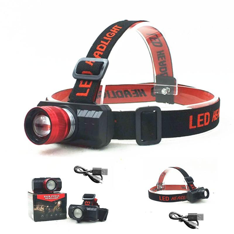 Đèn Đội Đầu Headlamp Zoom 3 Chế Độ Sáng Dùng Pin Sạc 1 Bóng