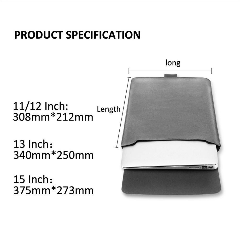 Đứng Bao Da PU Mềm Laptop Cho Macbook Air Pro 13 14 15.6 Inch Túi Đựng Máy Tính Xách Tay Máy Tính Bảng dành Cho Xiaomi