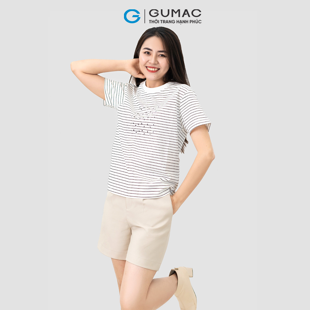 Áo thun sọc ngang in thời trang GUMAC ATD03022