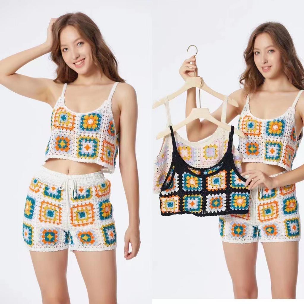 Set 2 Chi Tiết Gồm Áo, Quần Chất Len Móc