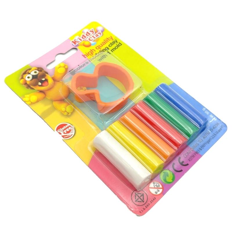 Đất Nặn Kiddy Clay 6 Màu + Khuôn Hình ST-50-6SM (Mẫu Màu Giao Ngẫu Nhiên)