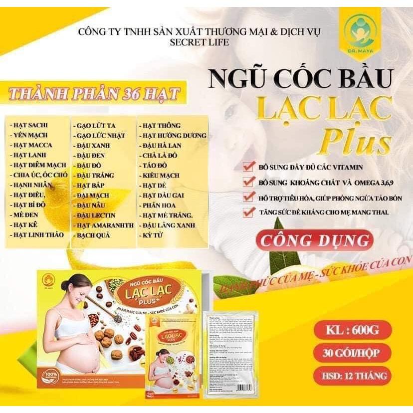 Ngũ cốc bầu Lạc Lạc Dr.maya 600g (30 gói), hương vị thơm ngon, cung cấp dinh dưỡng cho thai nhi phát triển