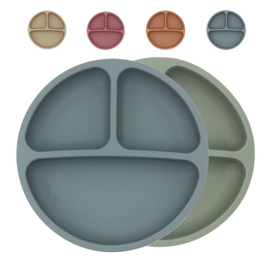 4x Baby Feeding Supplies with Baby Plate,Spoons,Silicone