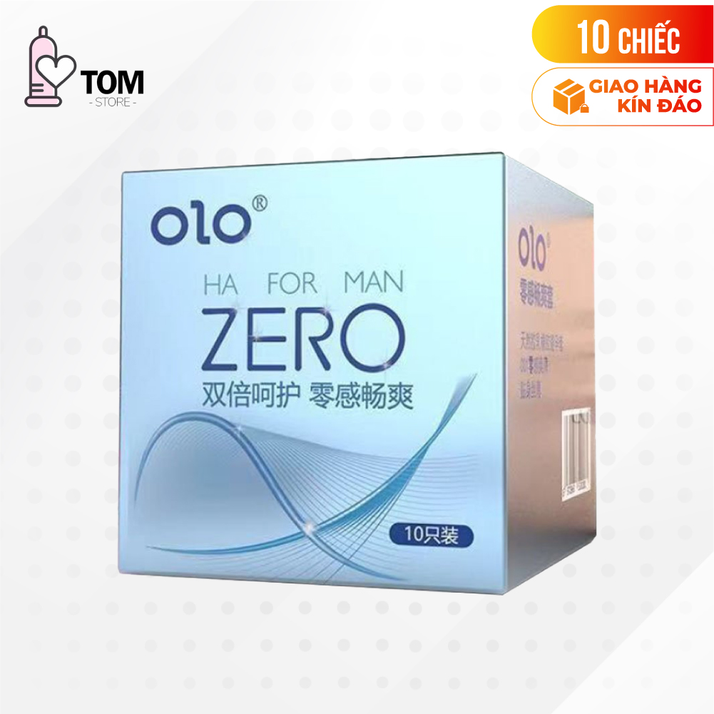 [Hộp 10 cái] Bao cao su OLO 0.01 Zero Ha For Man - Siêu mỏng, nhiều gel bôi trơn