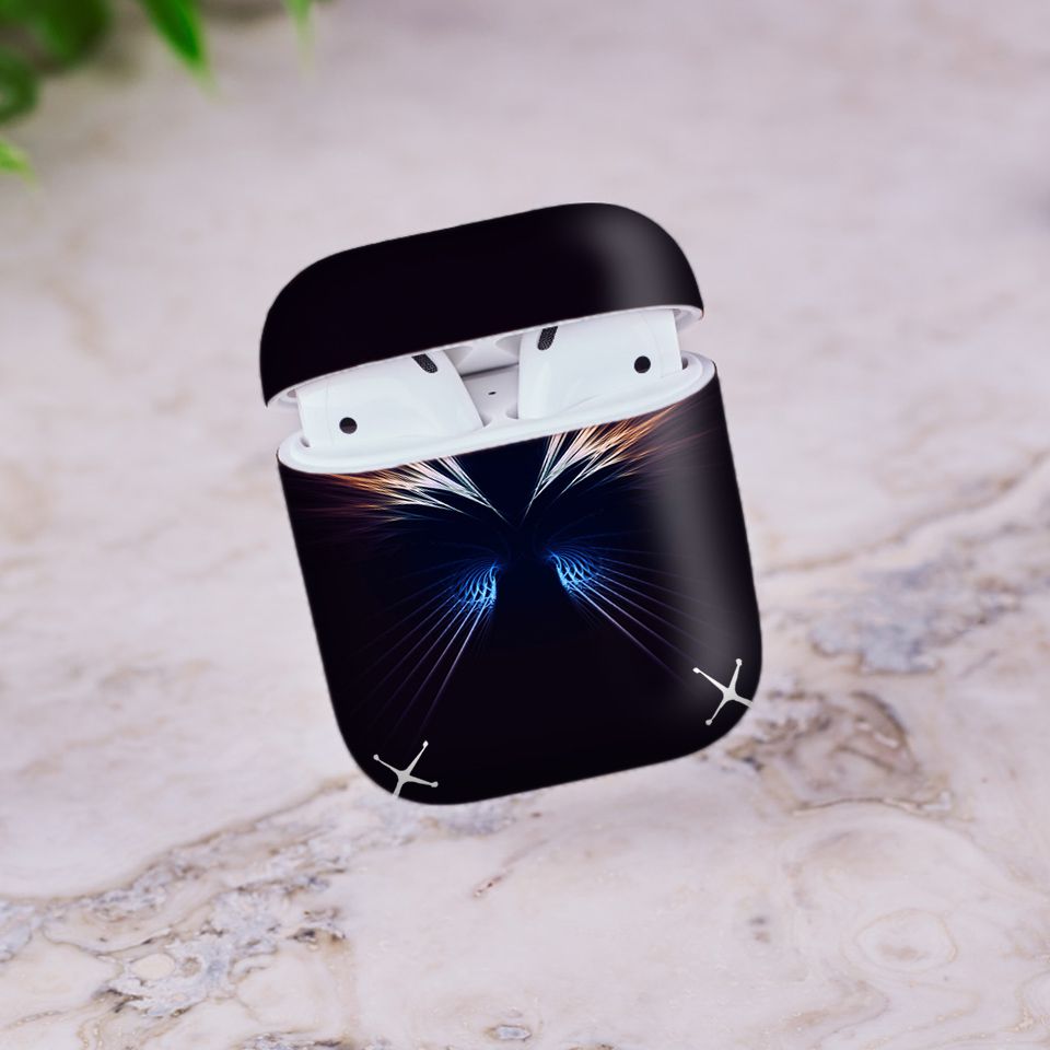 Miếng dán skin chống bẩn cho tai nghe AirPods in hình thiết kế - atk322 (bản không dây 1 và 2)