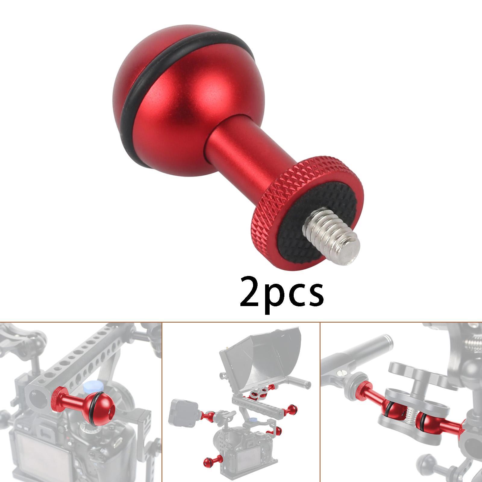 Camera Screw Mount Adapter Ball Head 0.25inch Adapter Red