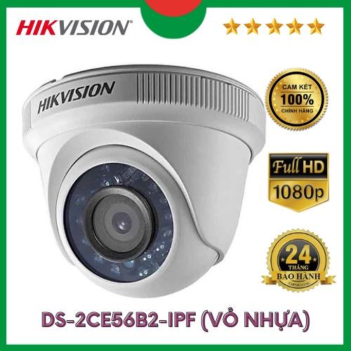 Camera Hikvision trong nhà HD-TVI 2 MP, Camera quan sát Analog DS-2CE56B2-IPF vỏ nhựa, bán cầu (Dome). Hàng chính hãng