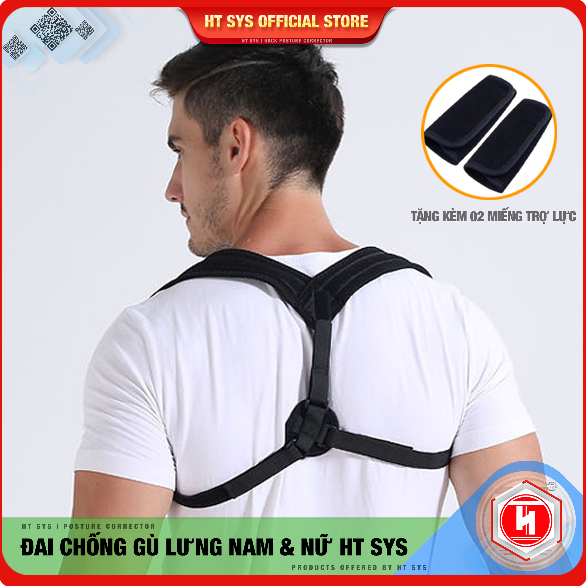 Đai chống gù lưng nam nữ HT SYS Back Posture Corrector- Giúp định hình cột sống - Điều chỉnh tư thế của lưng - Phù Hợp Với Mọi Độ Tuổi - hỗ trợ chữa trị Hiệu Quả Chứng Gù Lưng, Lưng Tôm, Cong Vẹo Cột Sống