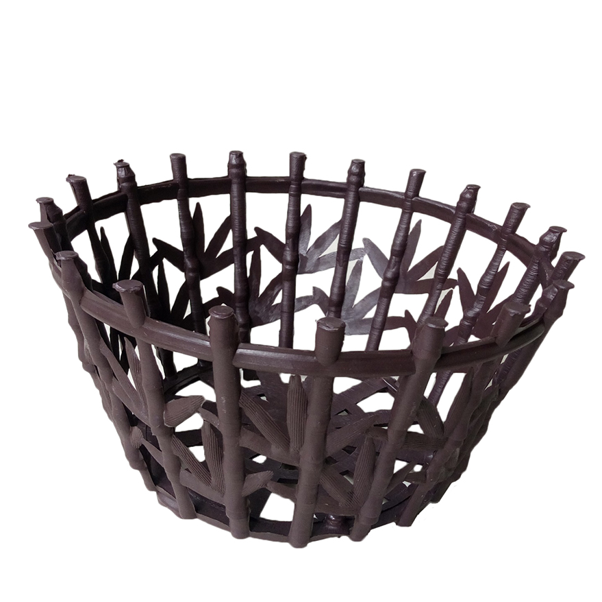 Bộ 10 chậu trồng lan lá tre màu nâu đường kính 22cm