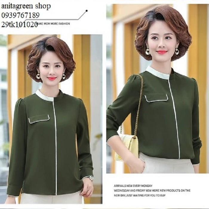 Tk101020-ÁO SƠ MI NỮ PHỐI MÀU THANH LỊCH