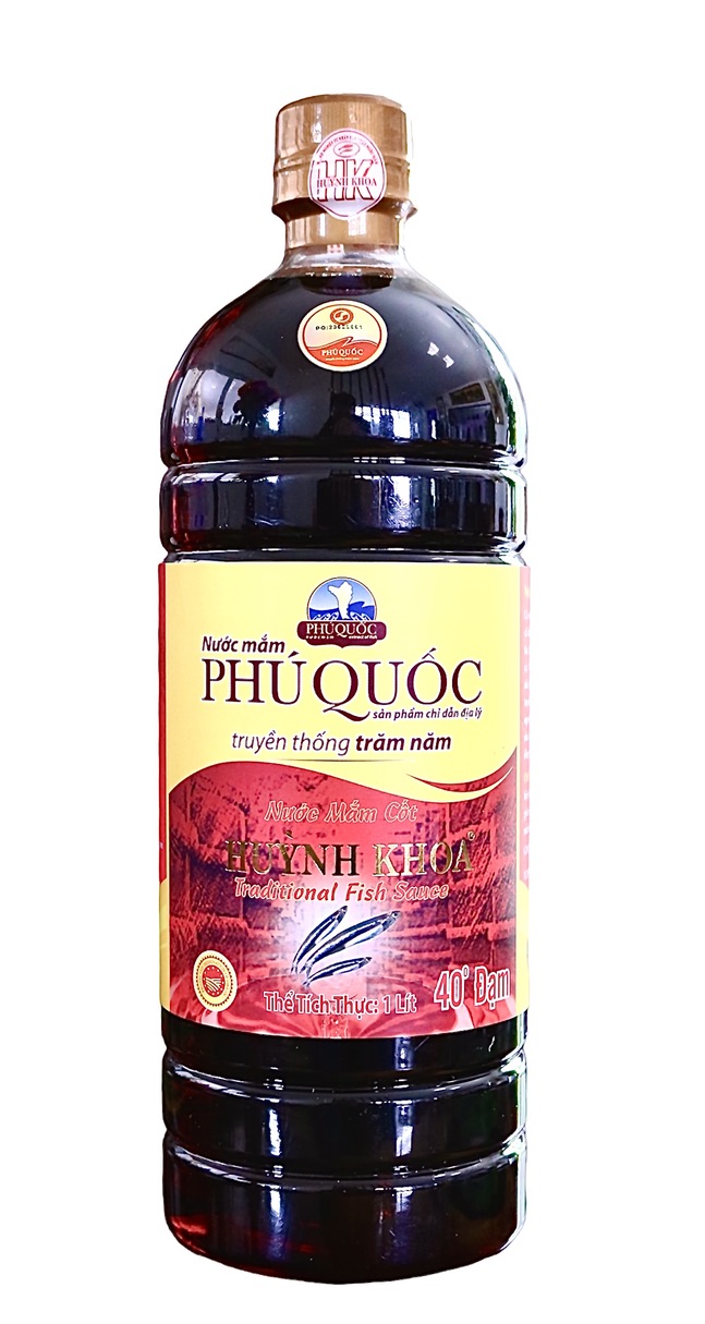 Nước mắm truyền thống Phú Quốc - Huỳnh Khoa - 40 đạm chai 1 lít