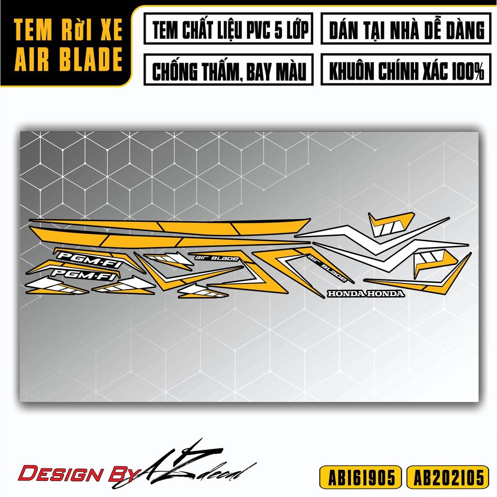 Tem Rời Airblade 2016-2021 Mẫu Tem Chỉ Cách Điệu | AB05 | Decal Chế Chất Liệu PVC Cao Cấp Chống Nước, Chống Bay Màu - Xanh,2016- 2019