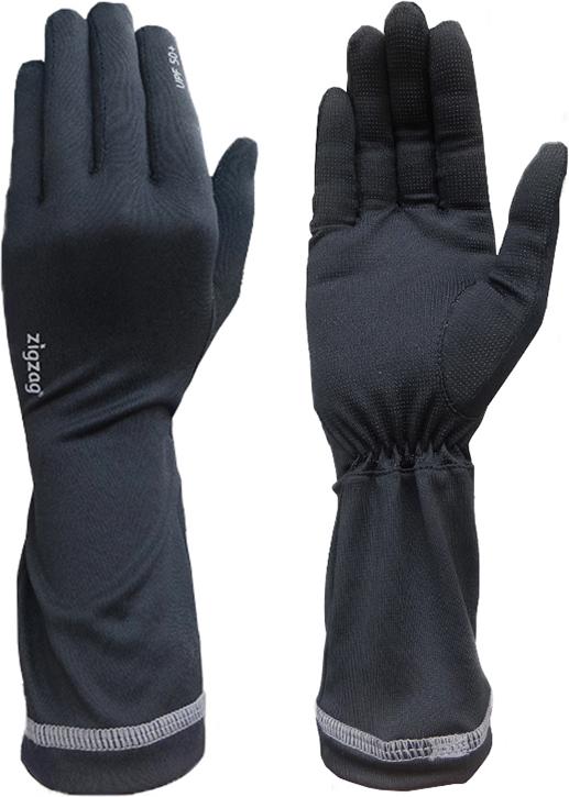 Găng tay nữ chống nắng UPF50+ đen Zigzag GLV00309