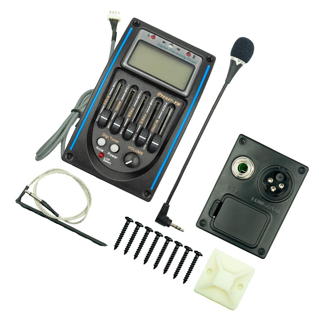 Acoustic Folk Guitar Pickup Preamps Equalizer 5 Band EQ Pickup Tuner