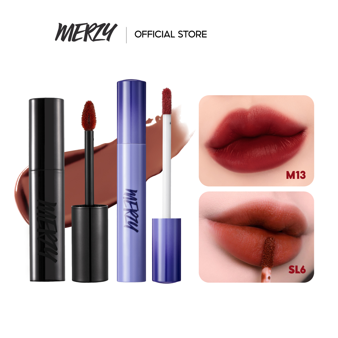 Combo Son Kem Lì Merzy Soft Touch Lip Tint 3g + Son Kem Lì Merzy Noir In The Mellow Tint 4g