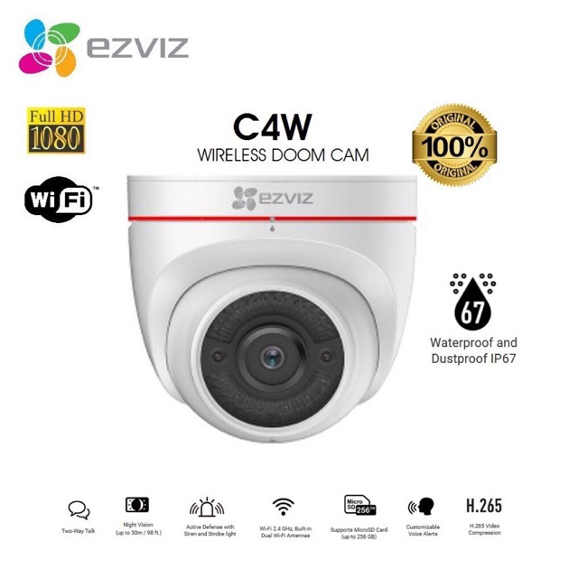 Camera IP - Camera Wifi bán cầu EZVIZ C4W 1080P - Đàm thoại 2 chiều - Hàng Nhập Khẩu