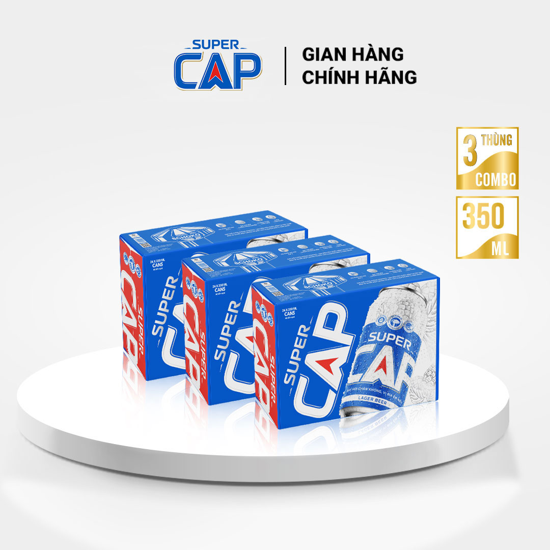 Bia SUPER CAP combo 3 thùng ( 24 lon 330ml)