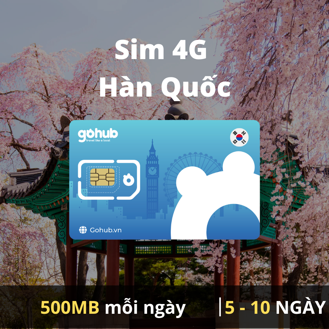 SIM 4G du lịch Hàn Quốc - Gói theo ngày