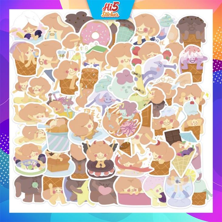 Sticker Hình dán Cô Gái Kem phong cách chibi ms#237