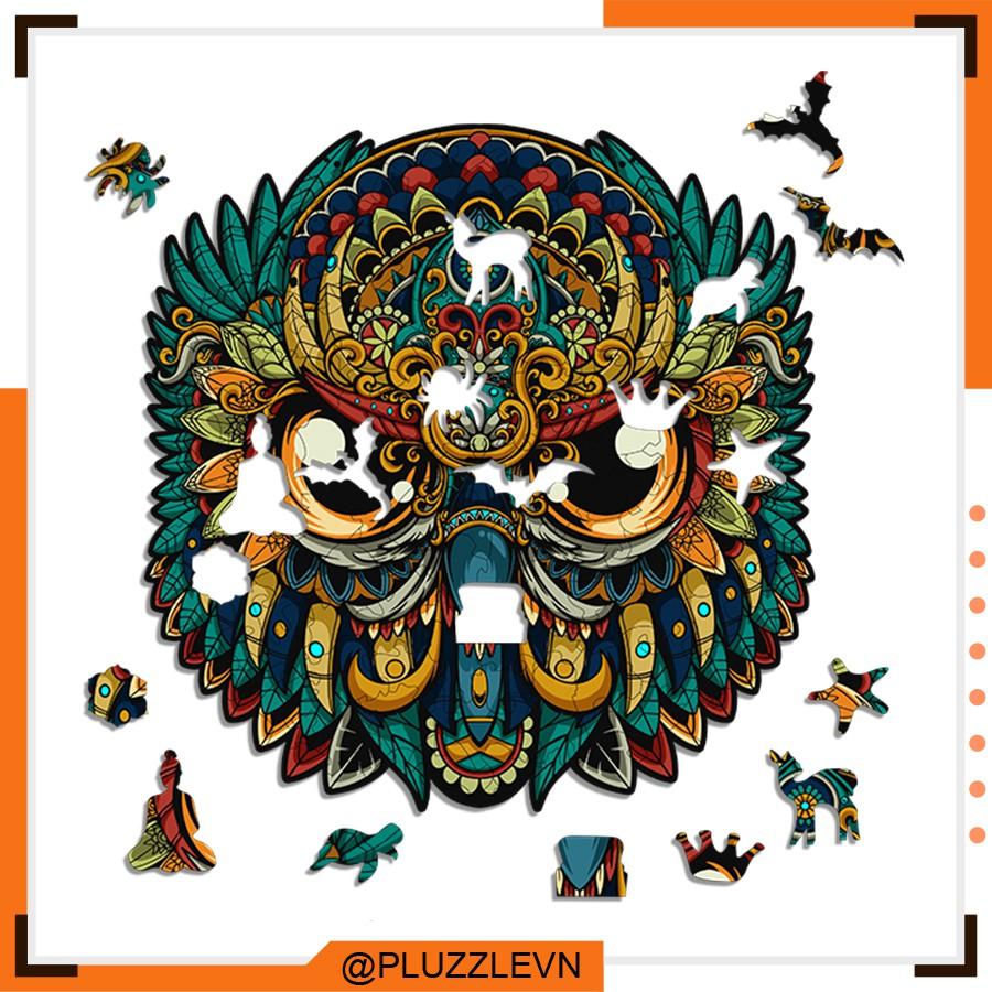 PLUZZLE Bộ xếp hình gỗ thông minh puzzle đồ chơi ghép hình - Con Cú - PZ097