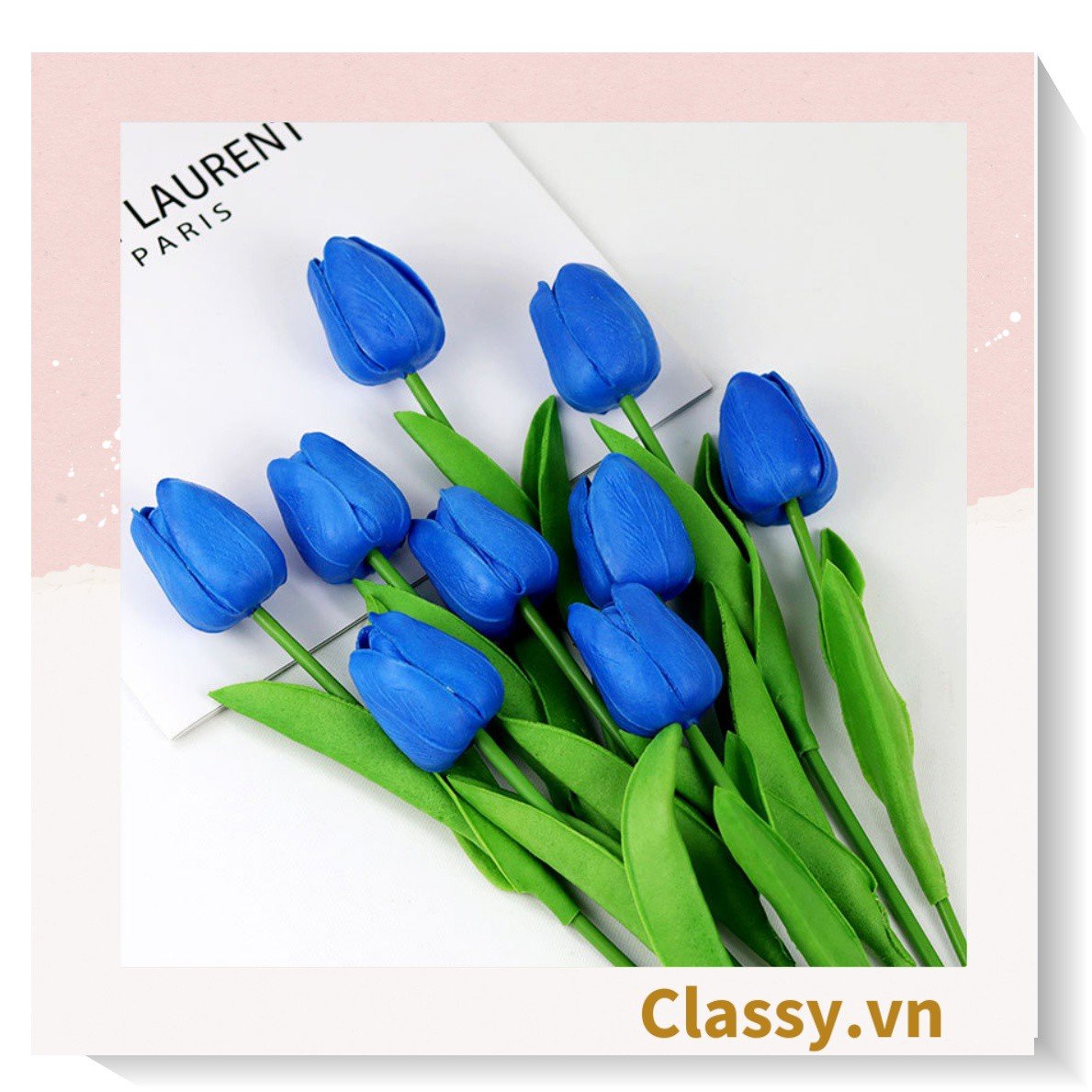 Classy 1  Bông tulip bằng vải, làm đạo cụ chụp hình, trang trí nhà cửa PK1474