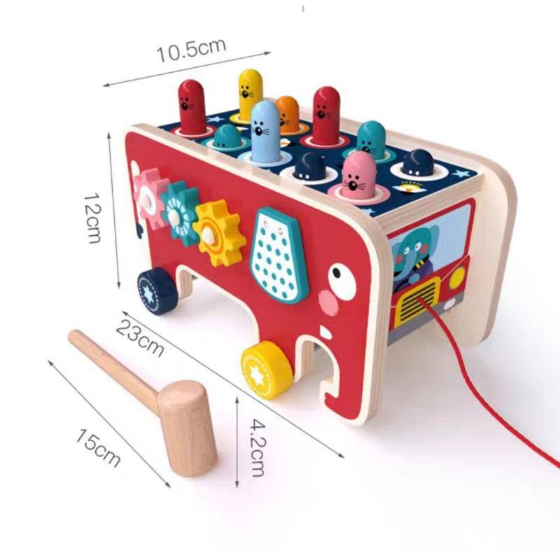Bộ gỗ đập chuột kết hợp trò chơi rèn luyện khả năng phản xạ cho bé ( 100% gỗ )