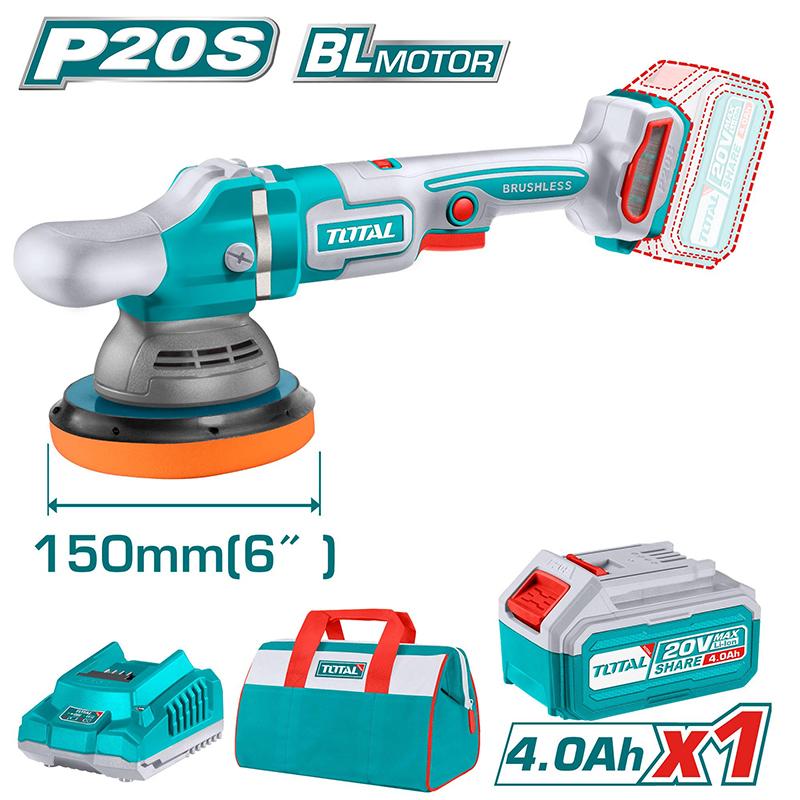 MÁY ĐÁNH BÓNG KHÔNG CHỔI THAN DÙNG PIN 20V TOTAL TAPLI20151 - HÀNG CHÍNH HÃNG