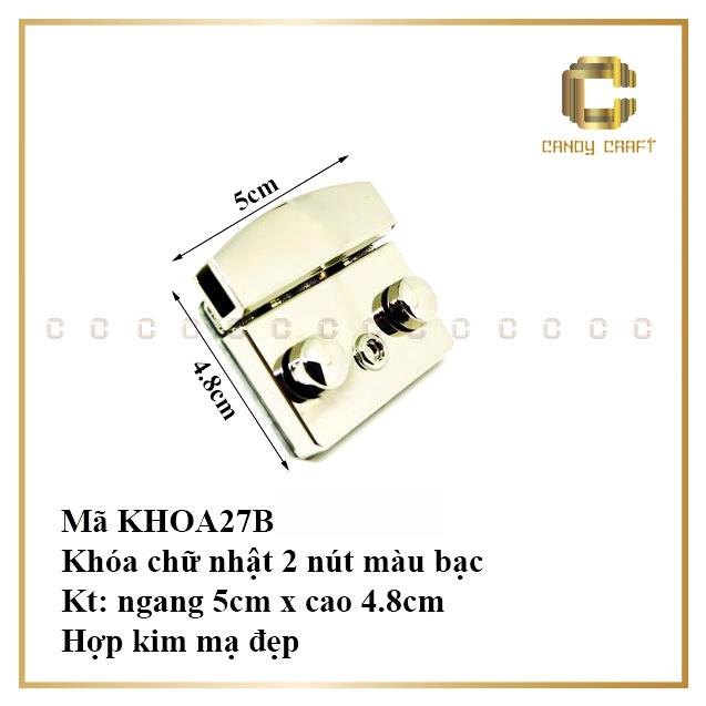 Khóa chữ nhật 5cm 2 nút