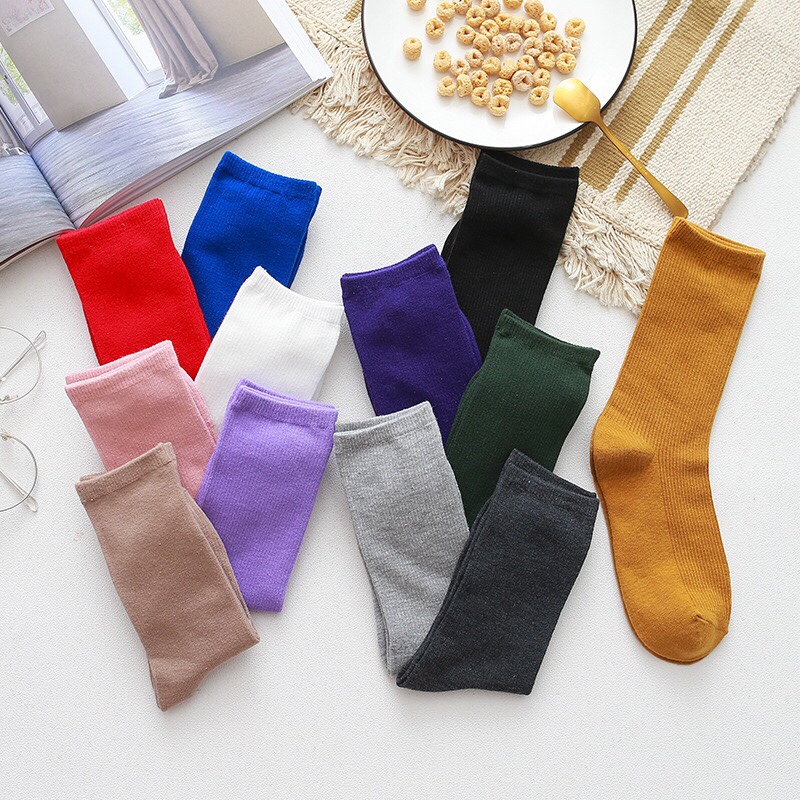 Set 3Tất Nữ Nhún Cao Cổ Vintage Hàn Quốc Loại 1 TN11