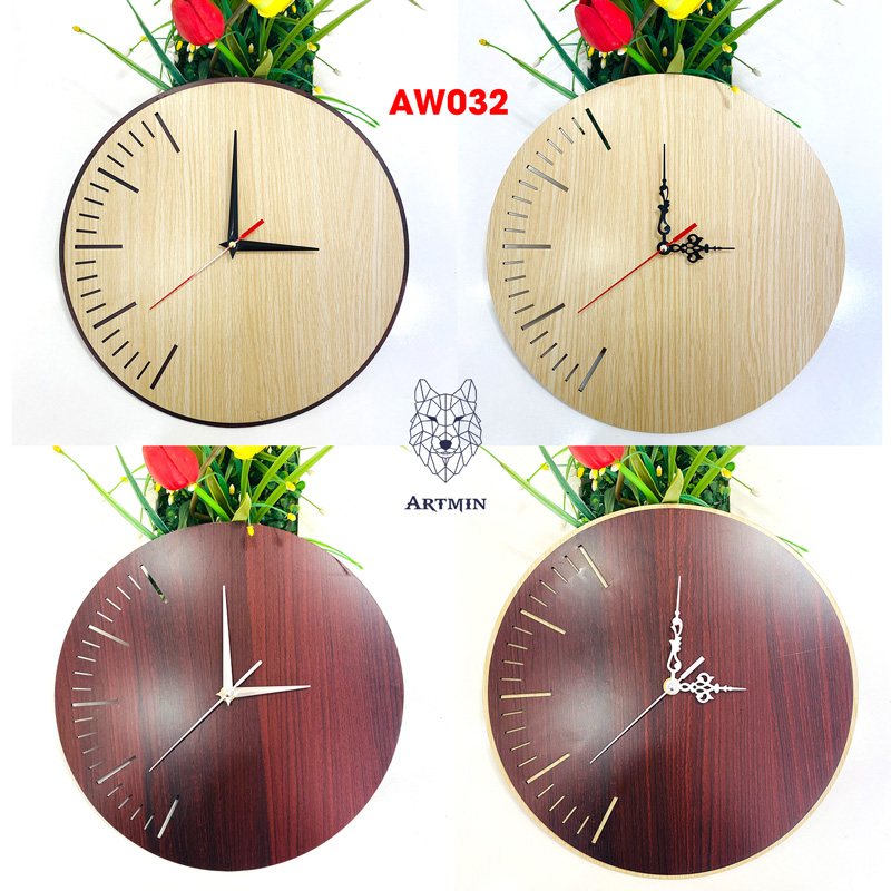 AW032 - Đồng Hồ Gỗ Decor Trang Trí Nhà Cửa – Đồng Hồ Treo Tường Hiện Đại