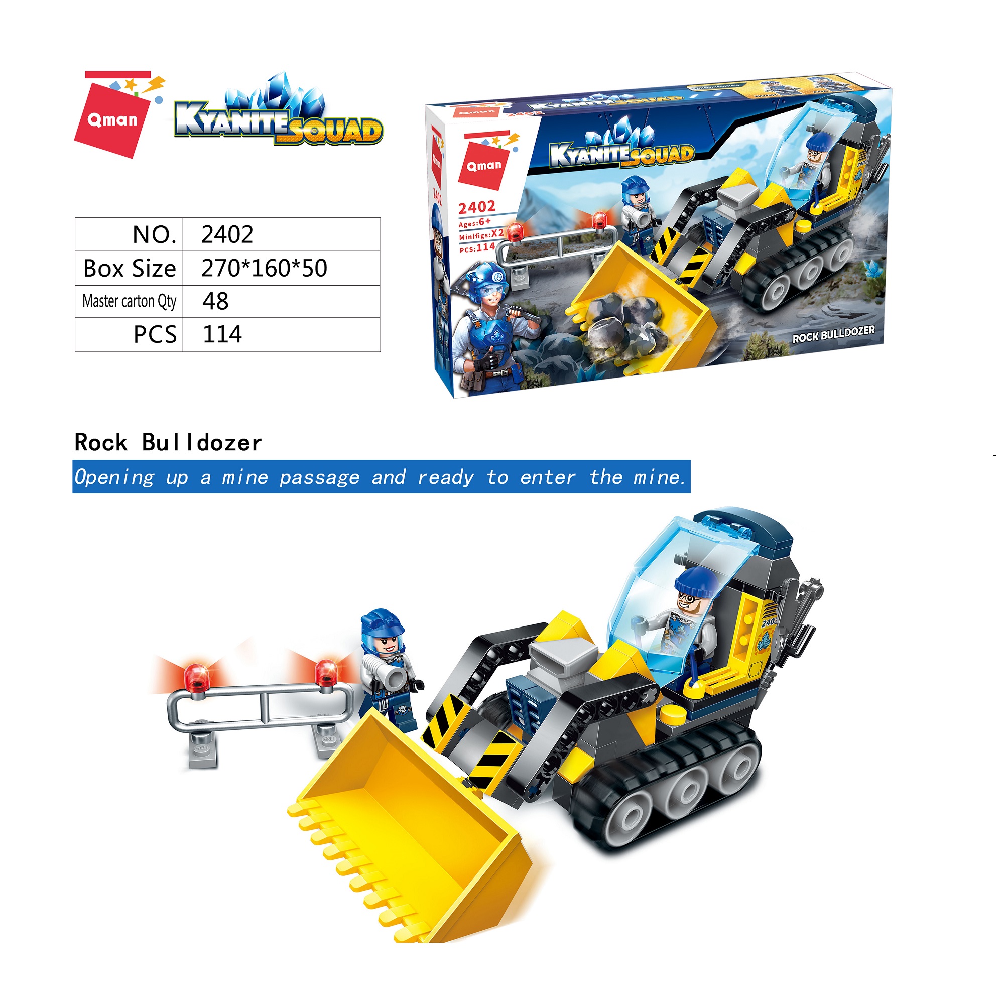 Đồ Chơi lắp ráp, Xếp Hình Máy Ủi Đá 114 chi tiết Qman 2402