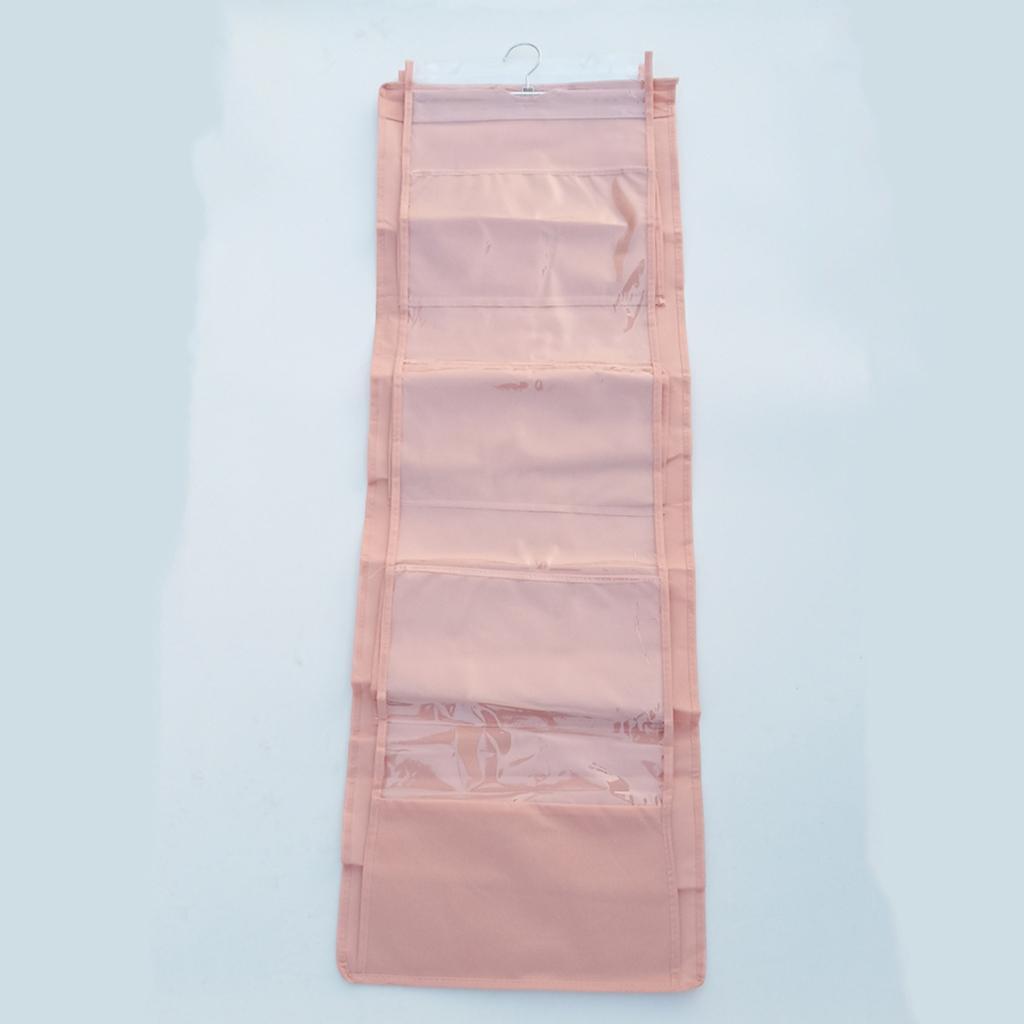 8 Storage Pockets Handbag Hanging Organizer Bag Collection Organizer Pink