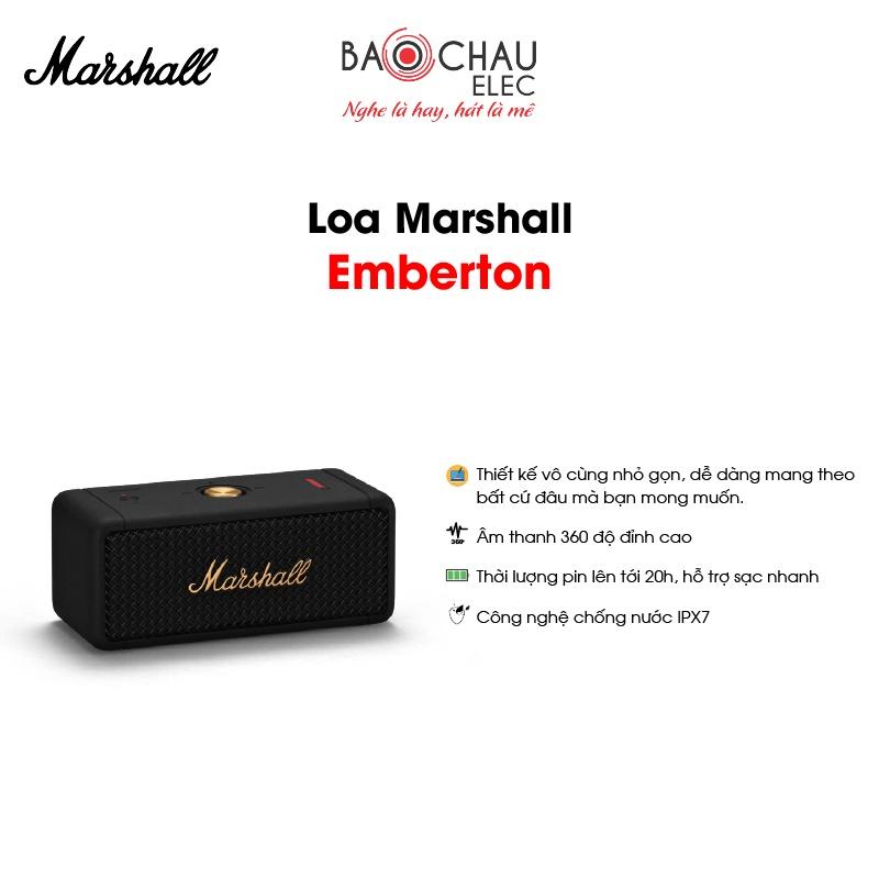 Loa Bluetooth Marshall Emberton | Pin 20 Giờ - Kháng Nước IPX7 - Siêu Nhẹ - Chất Âm Cuồng Nộ - hàng chính hãng