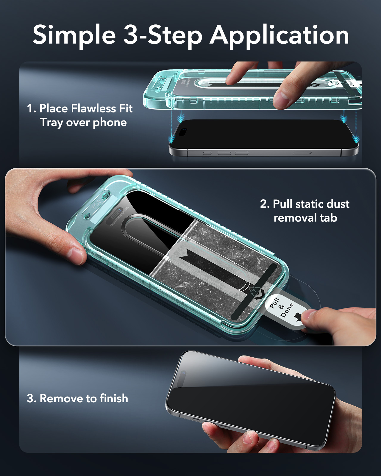 Kính Cường Lực ESR cho iPhone 16 / iPhone 16 Plus / iPhone 16 Pro / iPhone 16 Pro Max ESR Tempered-Glass Screen Protector - Hàng Chính Hãng