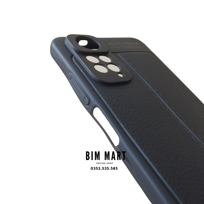 Ốp lưng Auto Focus dành cho Xiaomi Redmi Note 11S silicon vân da - Hàng Nhập Khẩu