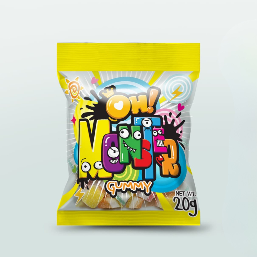Kẹo Dẻo Oh! Monster Hương Trái Cây Chua Ngọt Dẻo Dai - 20g/gói [Hàng Thái Lan