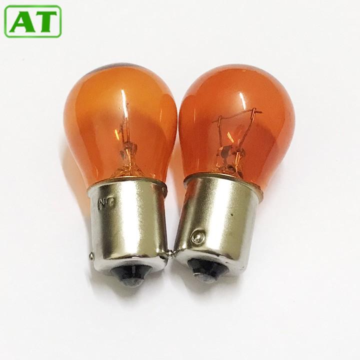 Combo 2 Bóng Đèn Xi Nhan Ô Tô Màu Vàng 1 Tóc 12V 21W hoặc 24V 21W Đui Cài