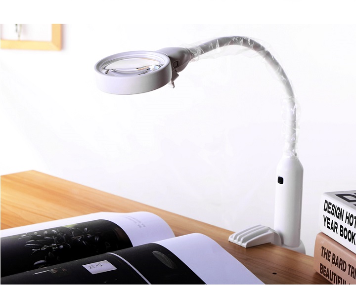 Kính lúp để bàn có đèn tích hợp kẹp bàn đa năng K7763