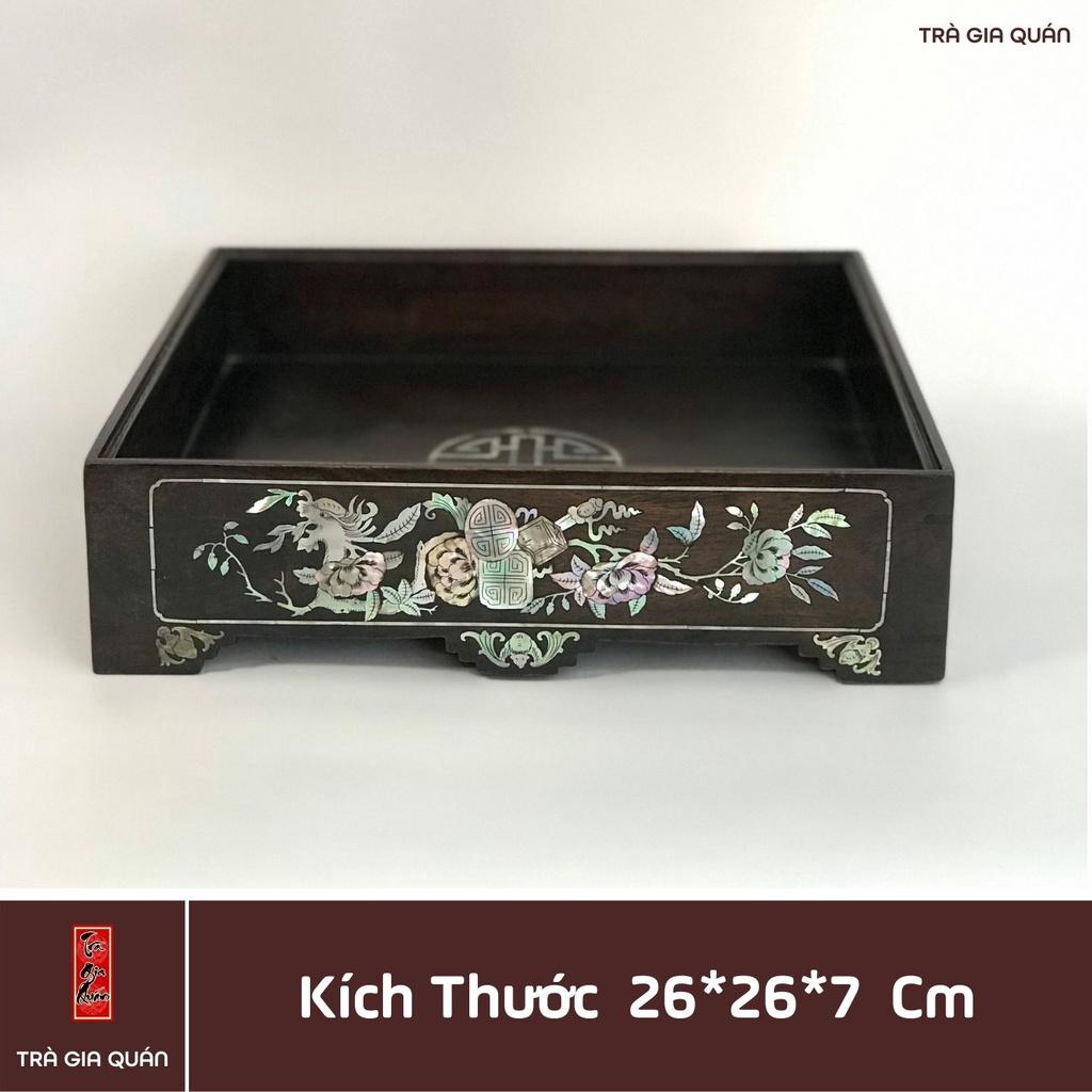 Khay Trà Gỗ Ngụ Hình Vuông Kích Thước 26*26*7 cm KT 93