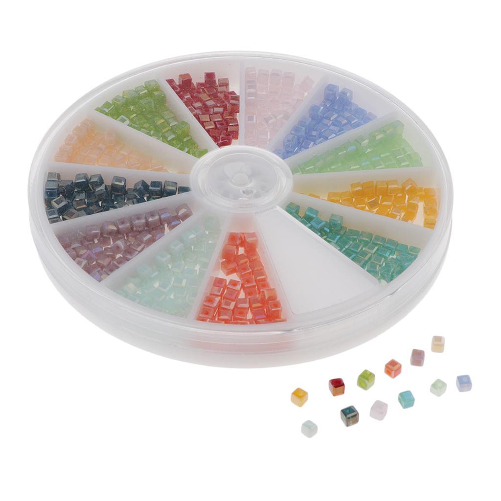 Assorted Multicolor Crystal Gems with Hole for String Beads of Necklace/Ring/Bracelet Art Craft Toys and DIY Jewelry Crystal Kit with Case